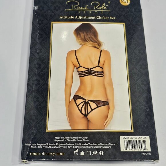 Rene Rofe Attitude Adjustment Choker Bra & Panty Set - Picture 3 of 6